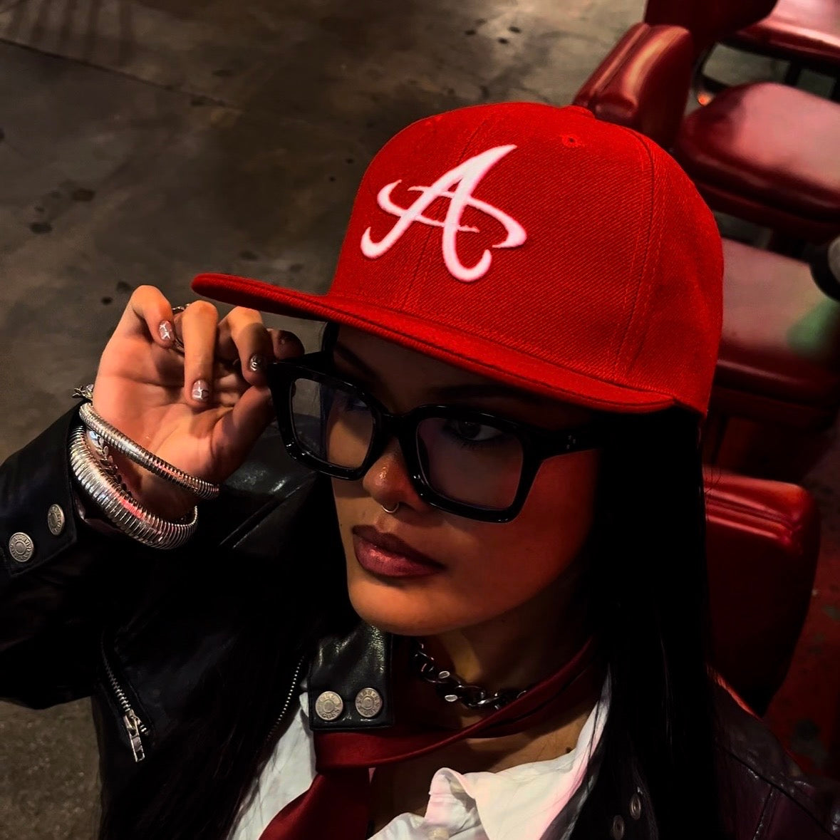 RED OPIUM MUSIC FITTED HAT