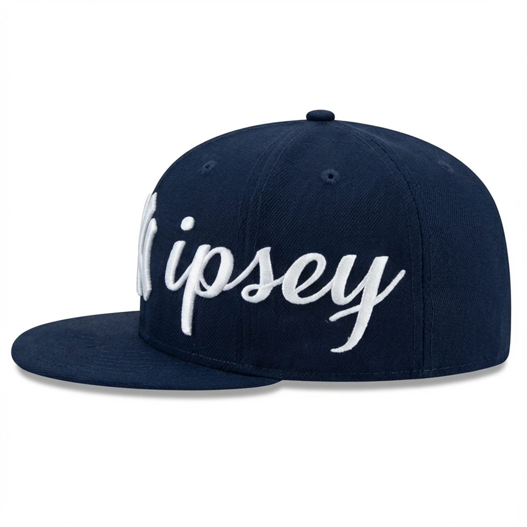 Long Live Hussle Fitted Hat (Navy)
