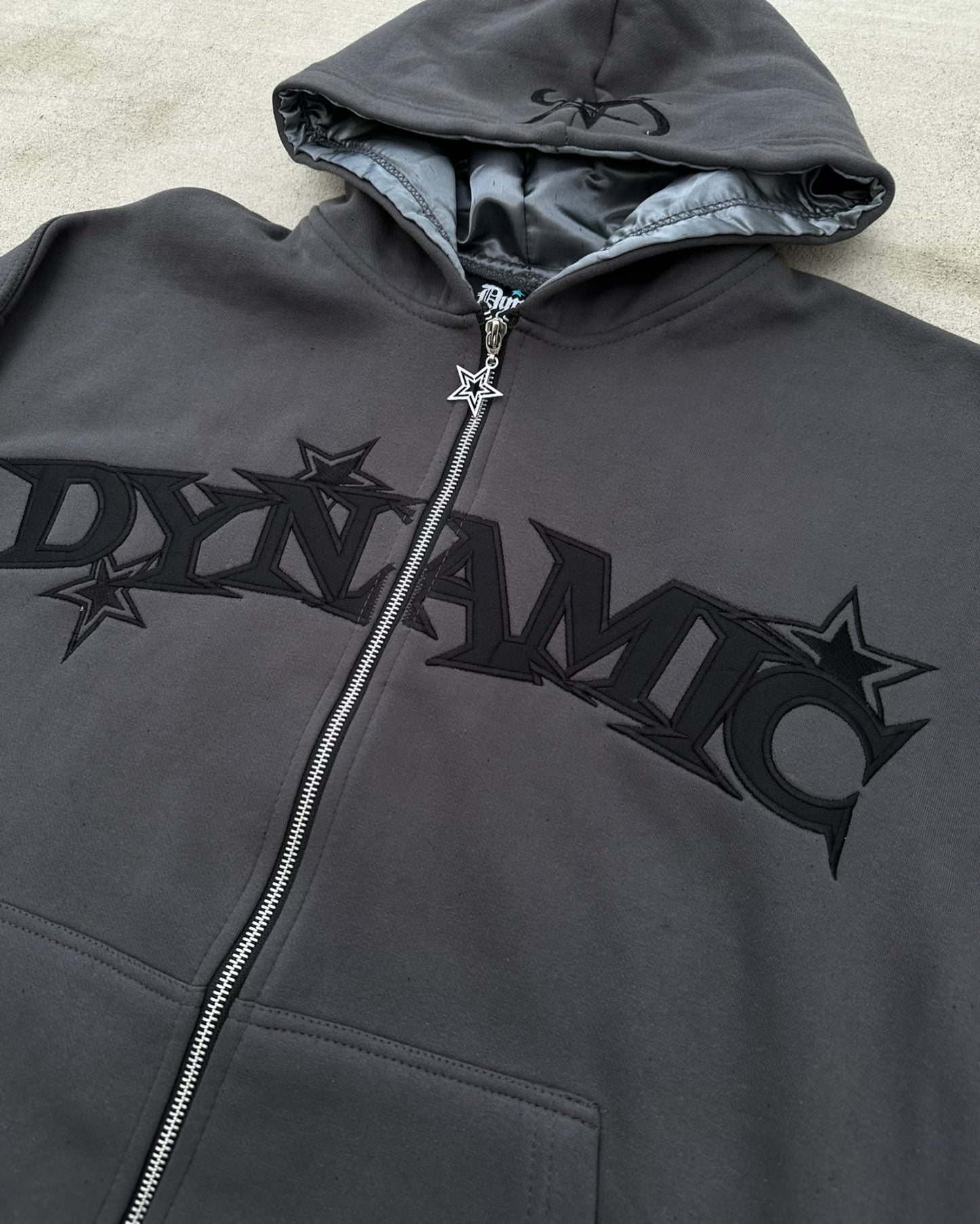 SMOKE GREY DYNAMIC ZIP HOODIE