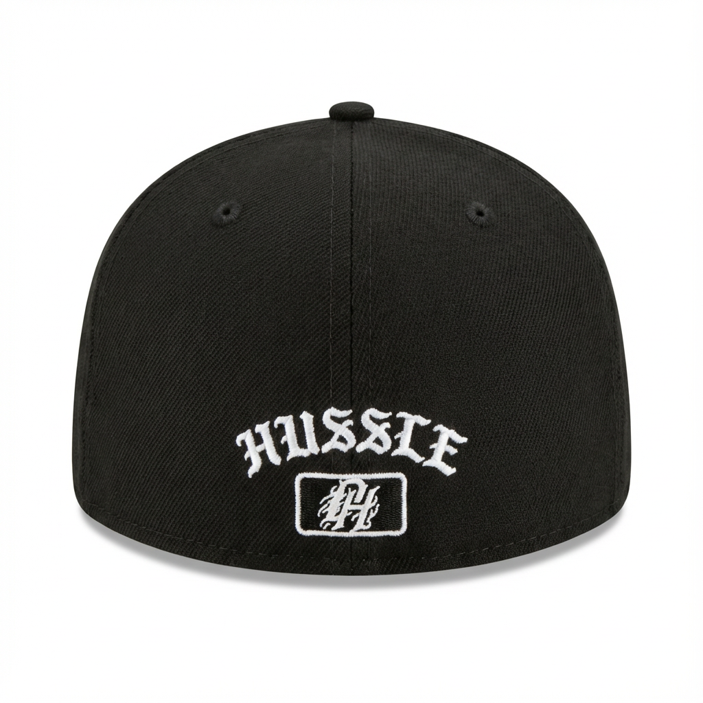 Long Live Hussle Fitted Hat (Black)