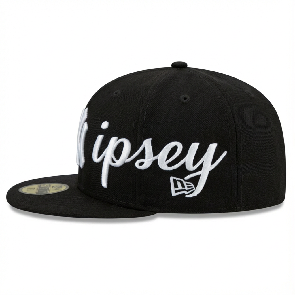 Long Live Hussle Fitted Hat (Black)