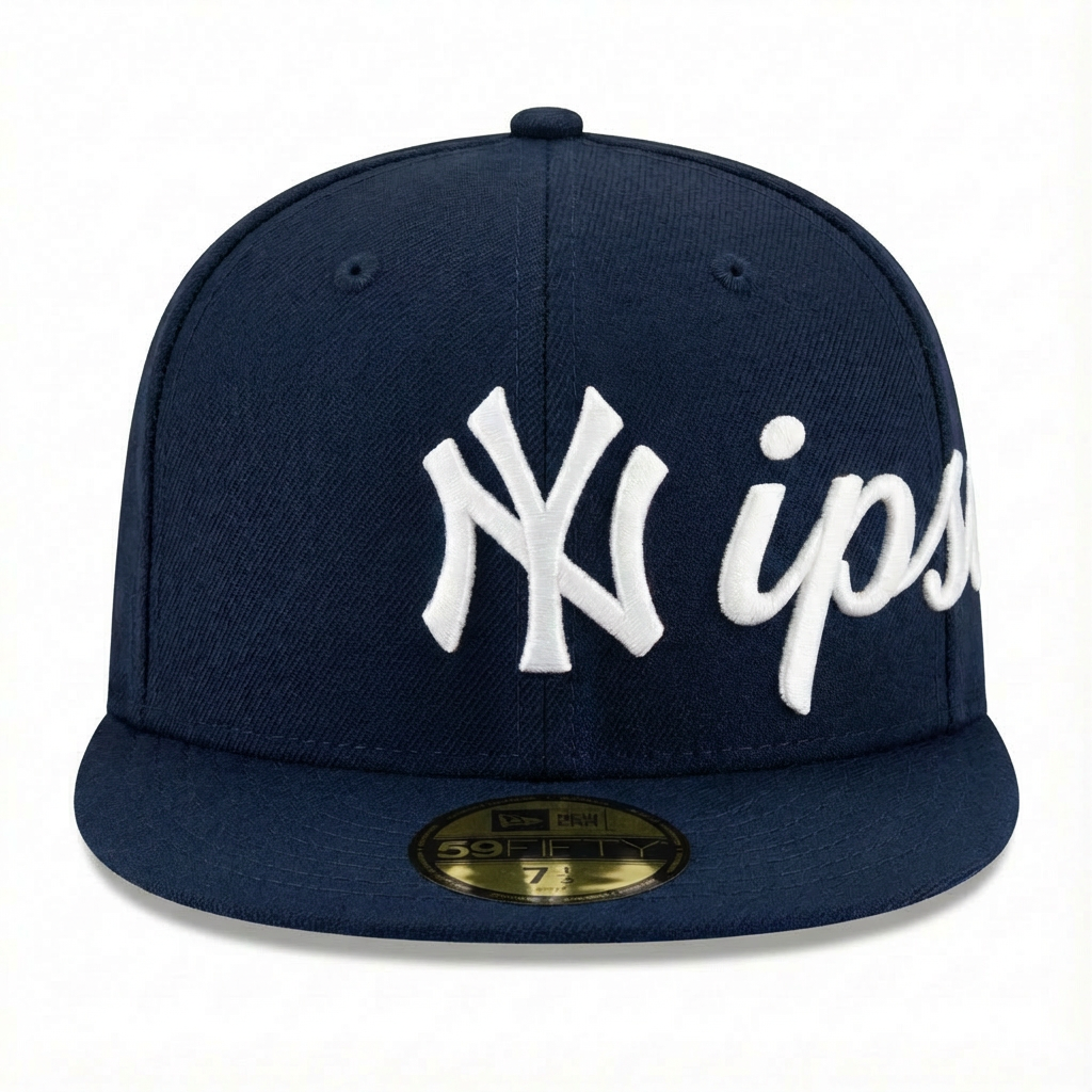 Long Live Hussle Fitted Hat (Navy)