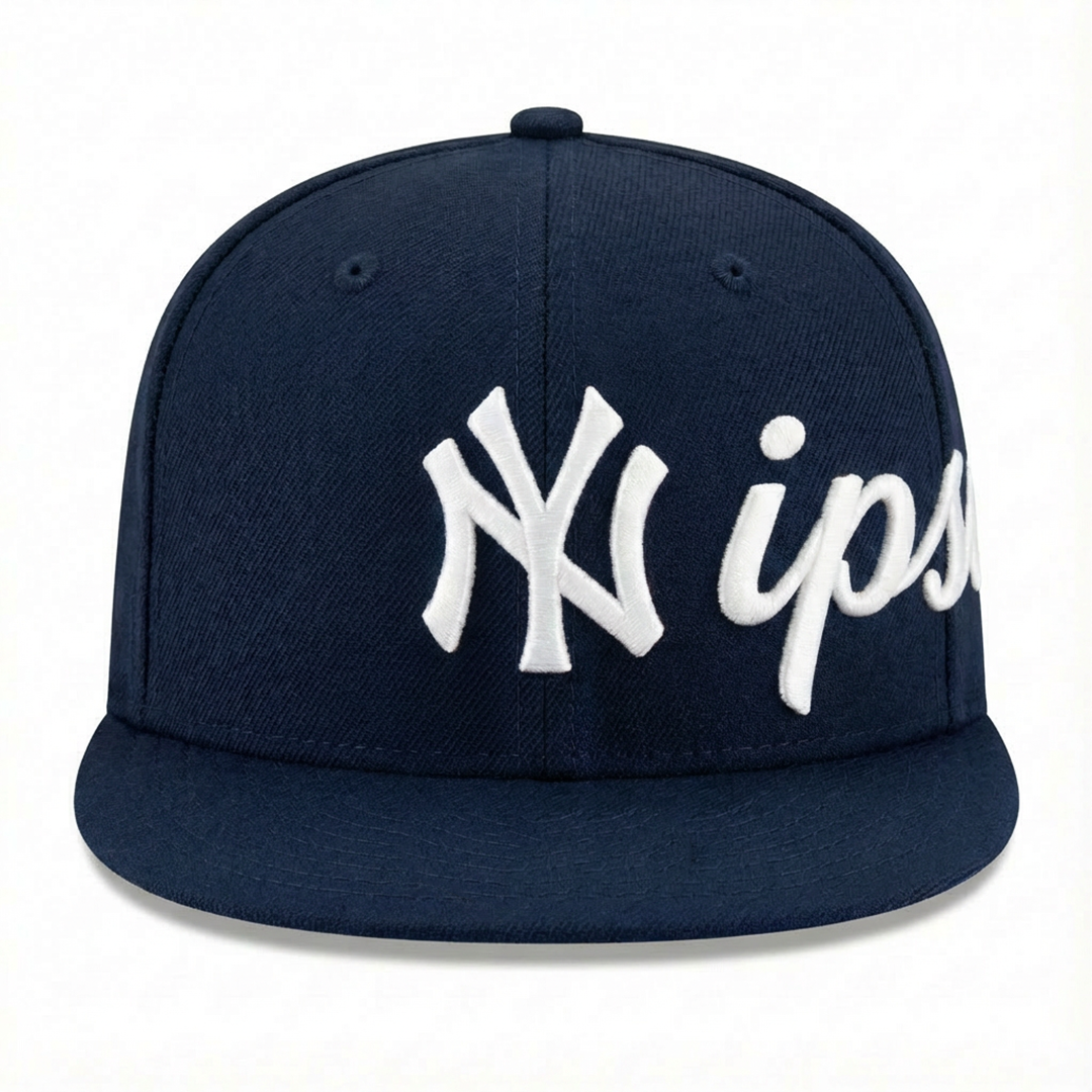 Long Live Hussle Fitted Hat (Navy)