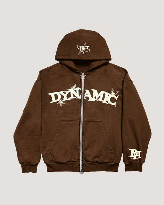 MOCHA DYNAMIC ZIP HOODIE