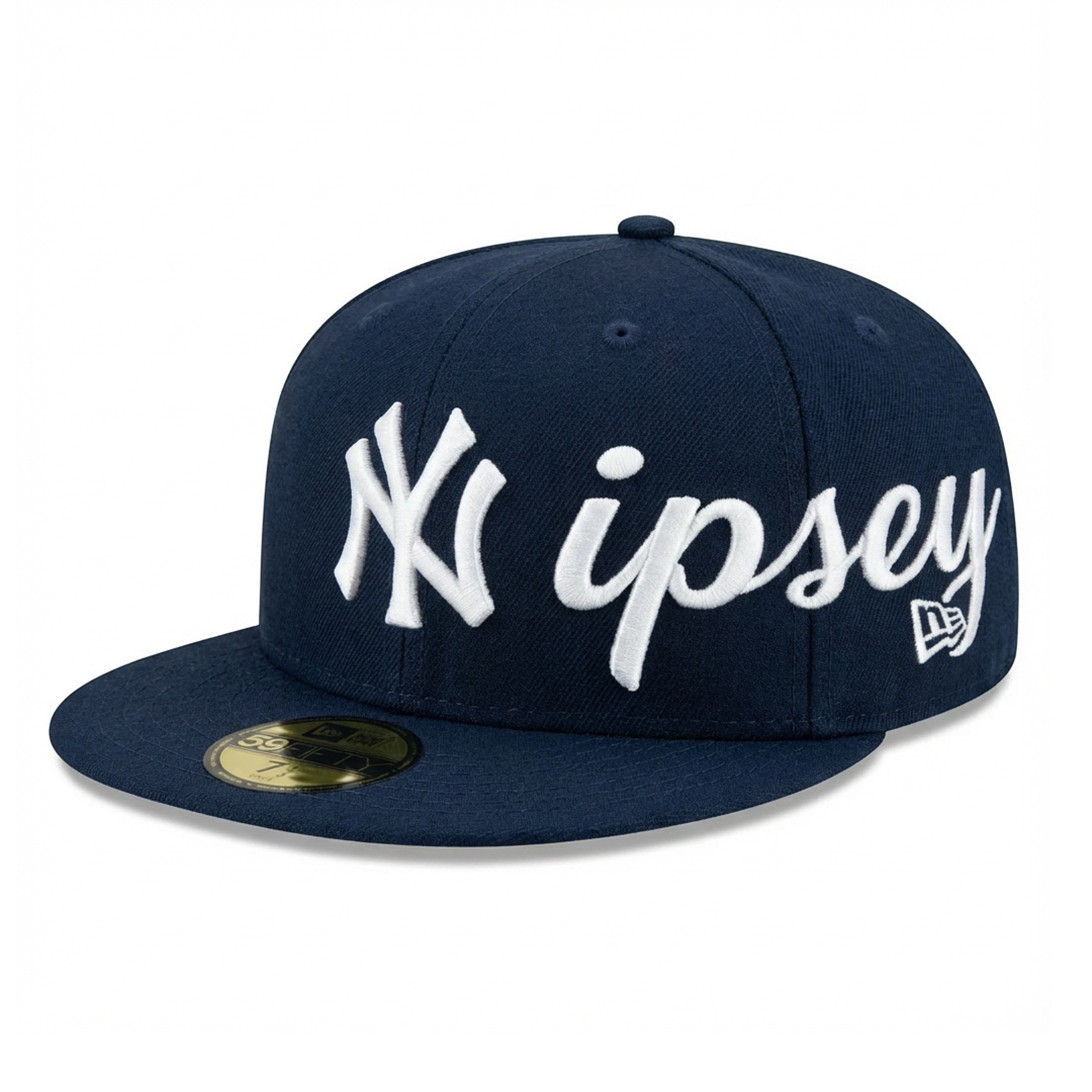 Long Live Hussle Fitted Hat (Navy)